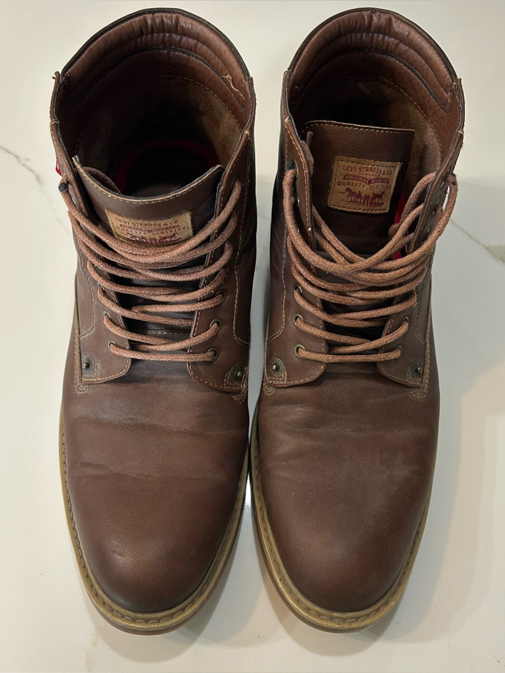 Levi's Brown Leather Lace-Up Men's Boots